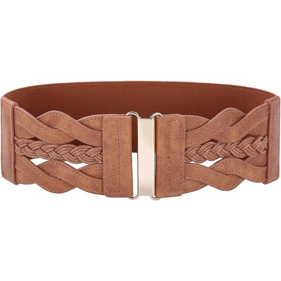 Accessories - Women's Elastic Wide Belts Vintage Stretchy Belt Retro Fashion Cinch Belts